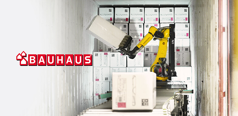Rocky robots automates inbound receiving from truck unloading to palletizing at BAUHAUS' Krefeld Center