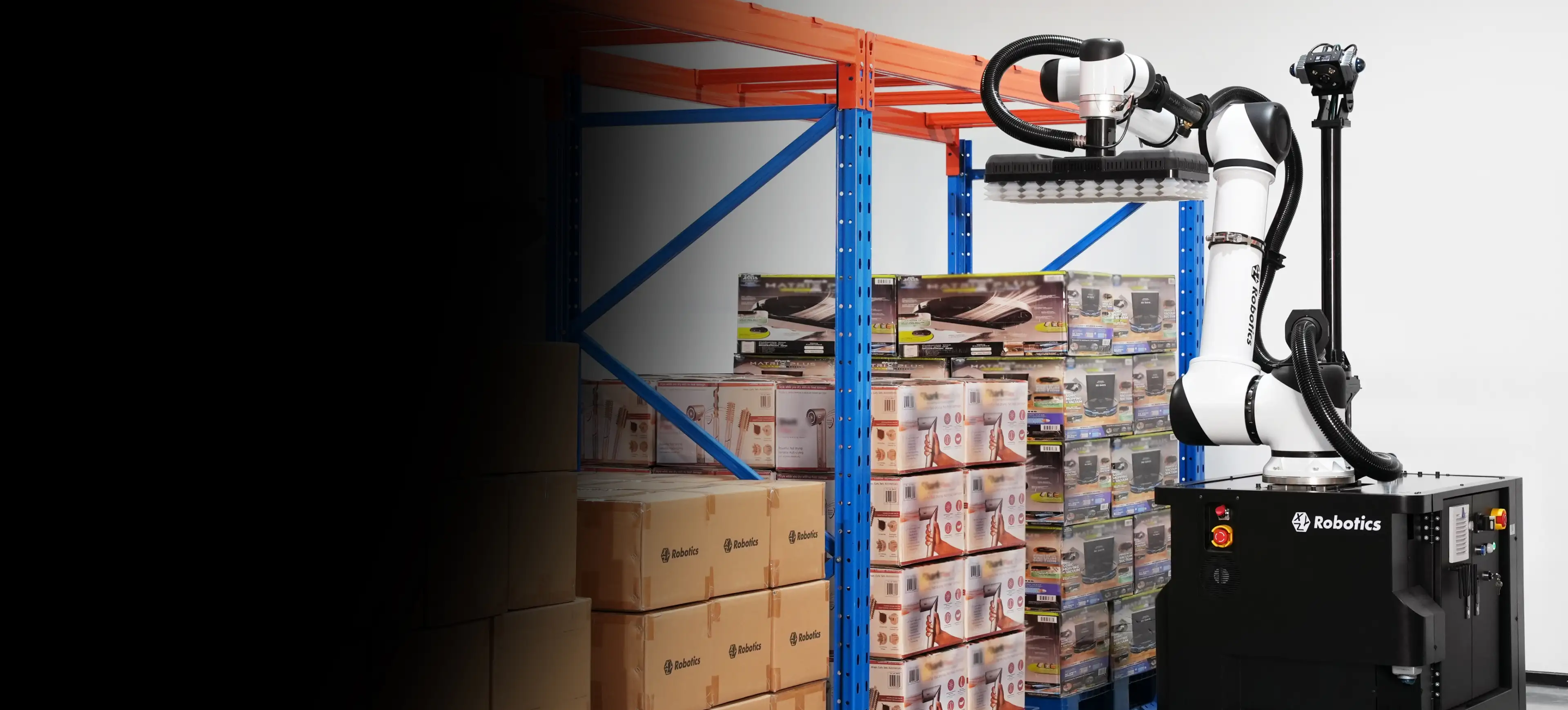 RockyLight is a Mobile Manipulation Robot for logistics mixed case palletizing and case picking