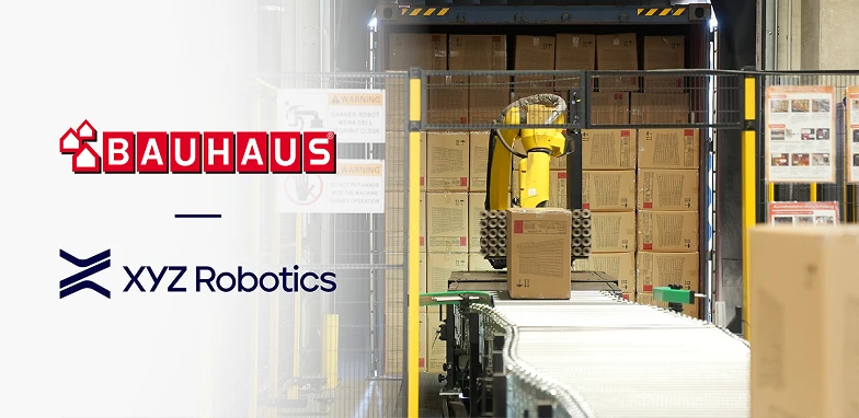 Rocky robots automates inbound receiving from truck unloading to palletizing at BAUHAUS' Krefeld Center