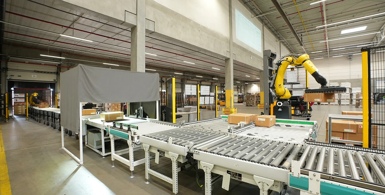 Rocky robots automate container unloading, sorting, and palletizing for BAUHAUS